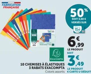 10 chemises à élastiques 3 rabats Exacompta