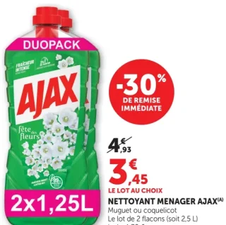 Nettoyant ménager Ajax Fête des fleurs Duopack