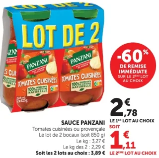 Sauce Panzani Tomates cuisinées ou provençale