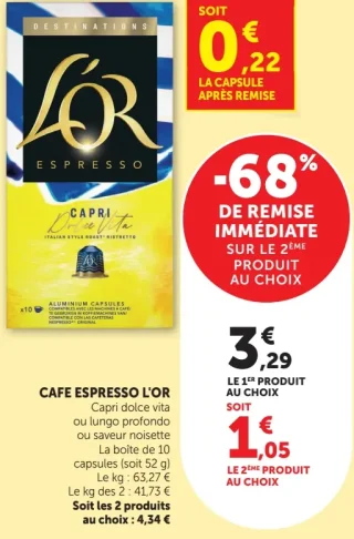 CAFE ESPRESSO L'OR Capri dolce vita
