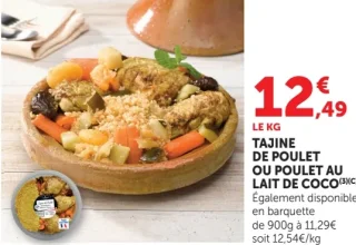 Tajine de poulet ou poulet au lait de coco
