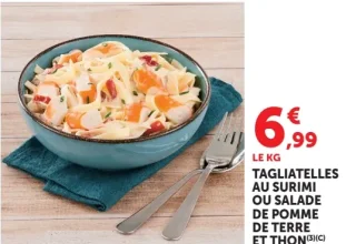 Tagliatelles au surimi ou Salade de pomme de terre et thon
