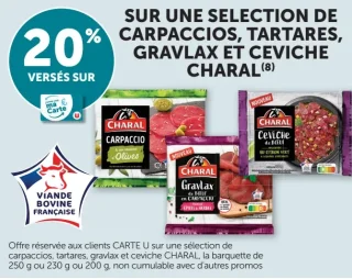 Carpaccios, tartares, gravlax et ceviche Charal