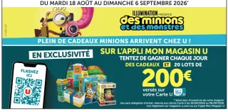 Jeu concours Des Minions et des Monstres - Gagnez chaque jour des cadeaux et 20 lots de 200€ versés sur votre carte U