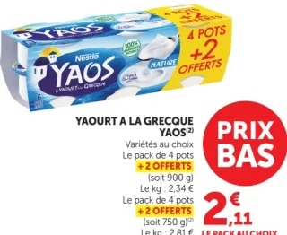 YAOURT A LA GRECQUE YAOS