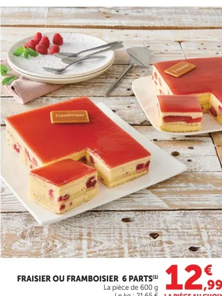 Fraisier ou framboisier 6 parts