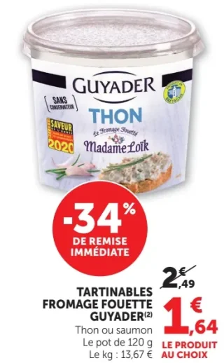 Tartinables Fromage Fouetté Guyader