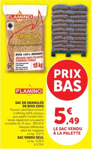 Granulés de bois Flamino 15kg