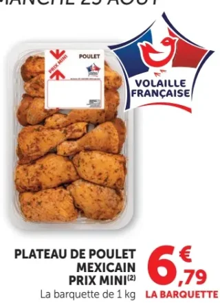 Plateau de poulet mexicain Prix Mini