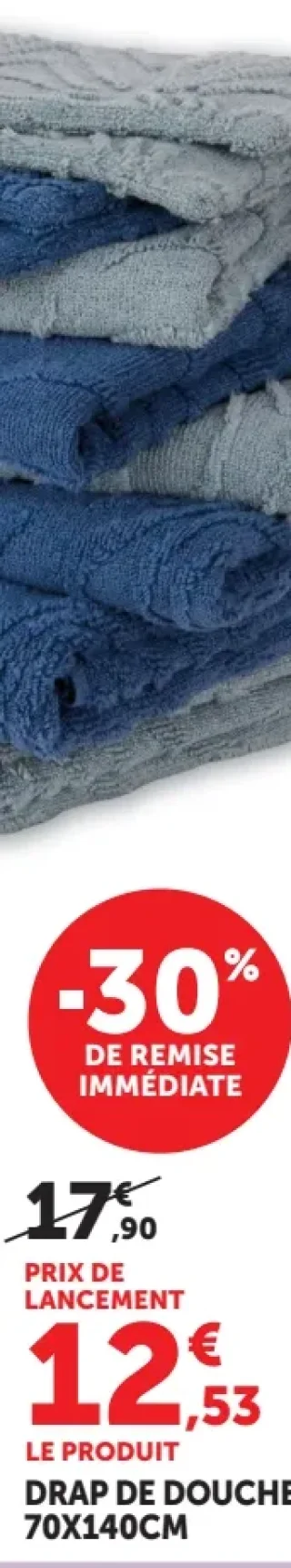 Drap de douche 70x140cm U Maison