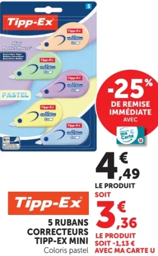 5 RUBANS CORRECTEURS TIPP-EX MINI
