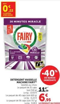 Détergent vaisselle machine Fairy Platinum Plus