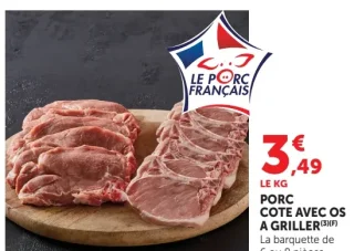 Porc Cote avec os a griller LE PORC FRANÇAIS