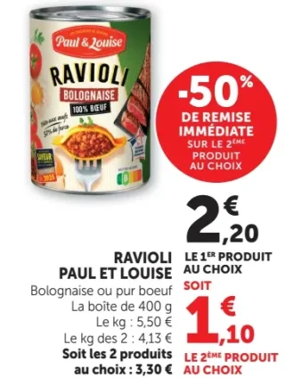 Ravioli Bolognaise Paul et Louise