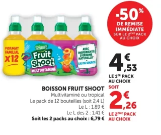 Boisson Fruit Shoot Multivitaminé ou tropical