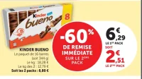 KINDER BUENO Le paquet de 16 barres (soit 344 g)