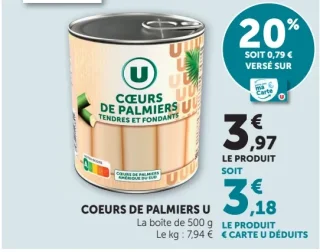 Cœurs de palmiers U Tendres et Fondants