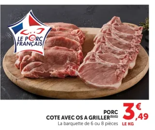 COTE AVEC OS A GRILLER PORC