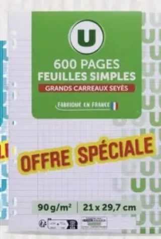 600 Pages Feuilles Simples U