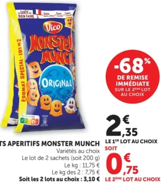 Biscuits Aperitifs Monster Munch Variétés au choix