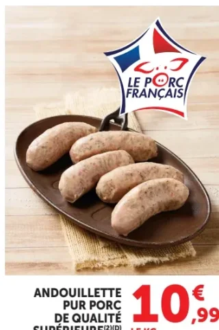 Andouillette pur porc de qualité supérieure