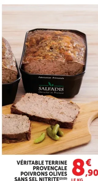 Véritable terrine provençale poivrons olives sans nitrite Salfadis