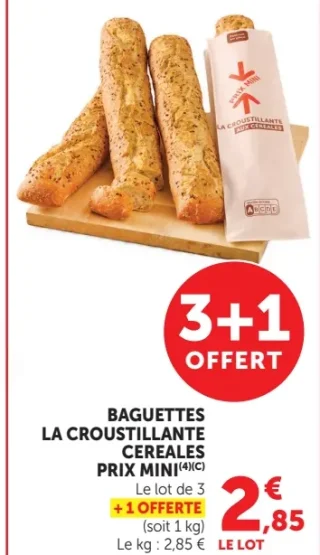 Baguettes La Croustillante Cereales Prix Mini