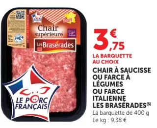 Chair à saucisse ou farce à légumes ou farce italienne Les Brasérades