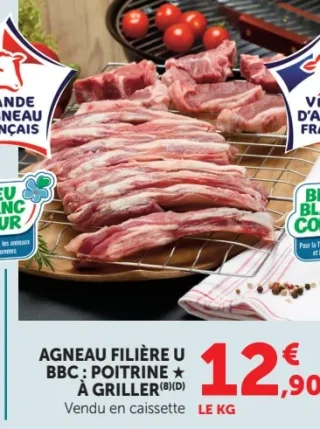 Agneau filière U BBC: Poitrine à griller