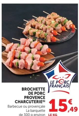 Brochette de porc Provence Charcuterie