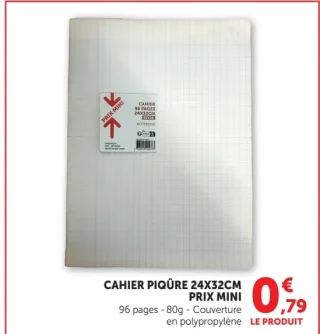 Cahier Piqûre 24x32cm Prix Mini