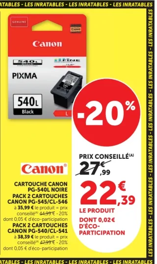 CARTOUCHE CANON PG-540L NOIRE