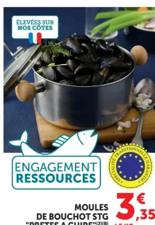 Moules de bouchot STG Prêtes à cuire