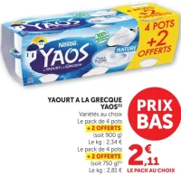 Yaourt à la grecque Nestlé Yaos