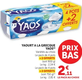 Yaourt à la grecque Nestlé Yaos