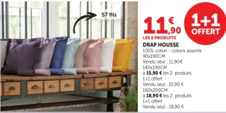 Drap housse 100% coton U Maison