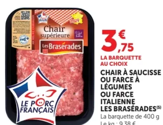 Chair à saucisse ou farce à légumes ou farce italienne Les Brasérades