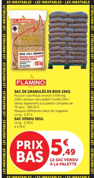 Flamino Sac de granulés de bois