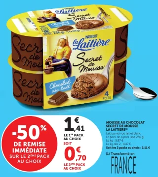 Mousse au chocolat Secret de Mousse La Laitière