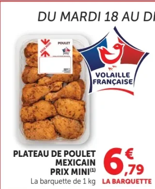Plateau de poulet mexicain Prix Mini