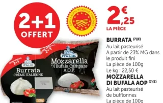 Burrata ou Mozzarella di Bufala Campana AOP