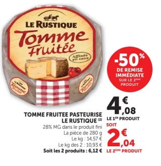 Tomme Fruitée Pasteurisé Le Rustique