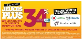 Yaourts et desserts du rayon frais (U, Activia, Perle de Lait, Danette, Yop, Bonne Maman, Siggi's)