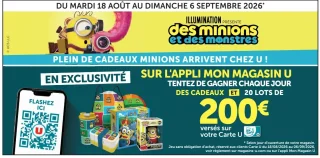 Jeu Concours Illumination présente des minions et des monstres - 20 lots de 200€ versés sur votre carte U