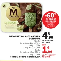 Bâtonnets glacés Magnum Signature La Pistache