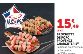 Brochette de porc provence charcuterie (Barbecue ou provençale)