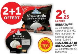 Burrata italienne ou Mozzarella di Bufala Campana A.O.P. Italie