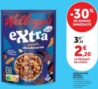 Cereales Extra Granola Kellogg's Chocolat au lait