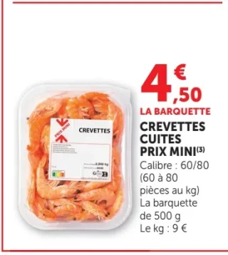 Crevettes cuites Prix Mini