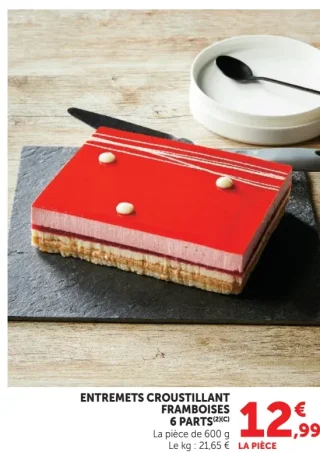 Entremets Croustillant Framboises 6 Parts